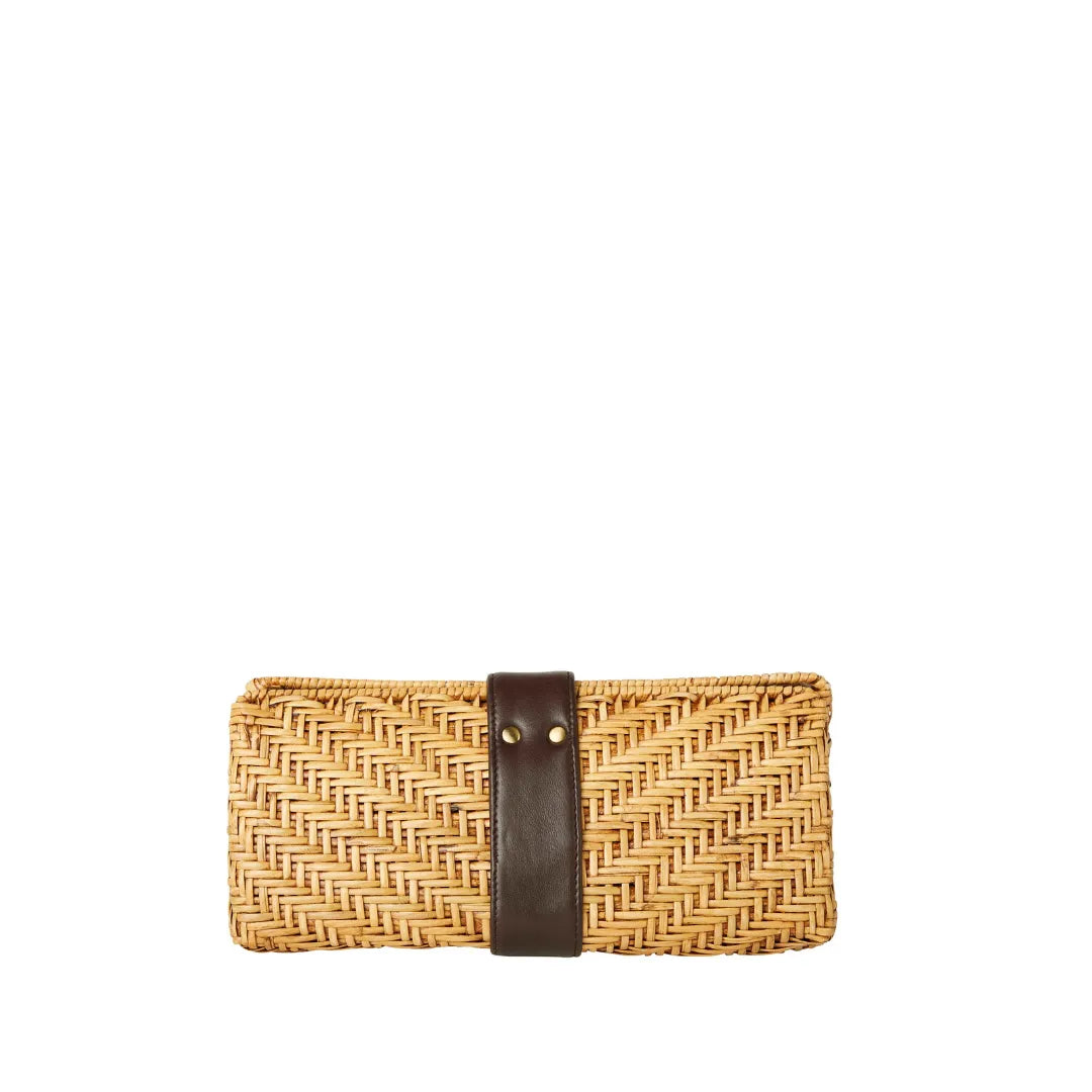 Karen Woven Rattan Clutch