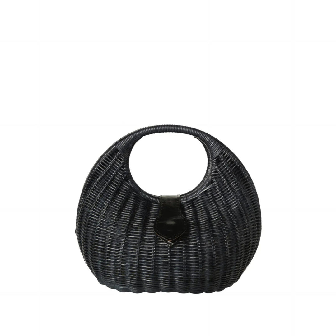 Matilda Wicker Handbag Black