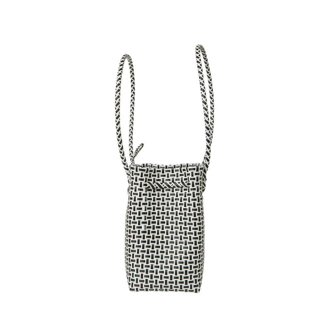 Midi Ella Handwoven Tote · Checker Recycled Plastic