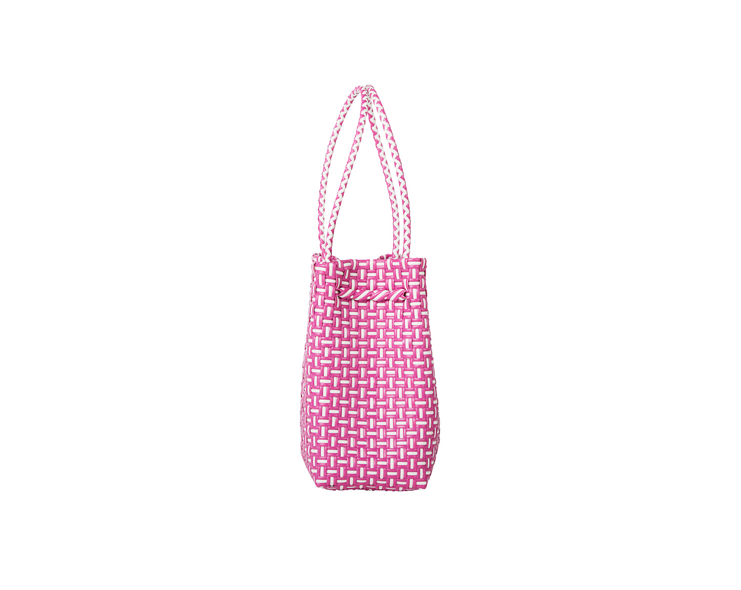 Midi Ella Handwoven Tote · Checker Recycled Plastic