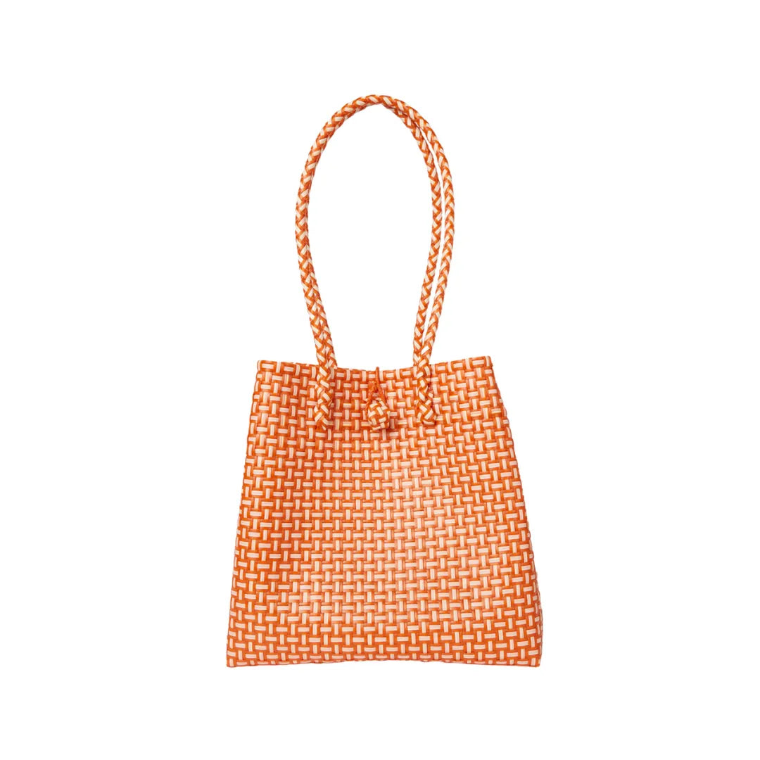 Midi Ella Handwoven Tote · Checker Recycled Plastic