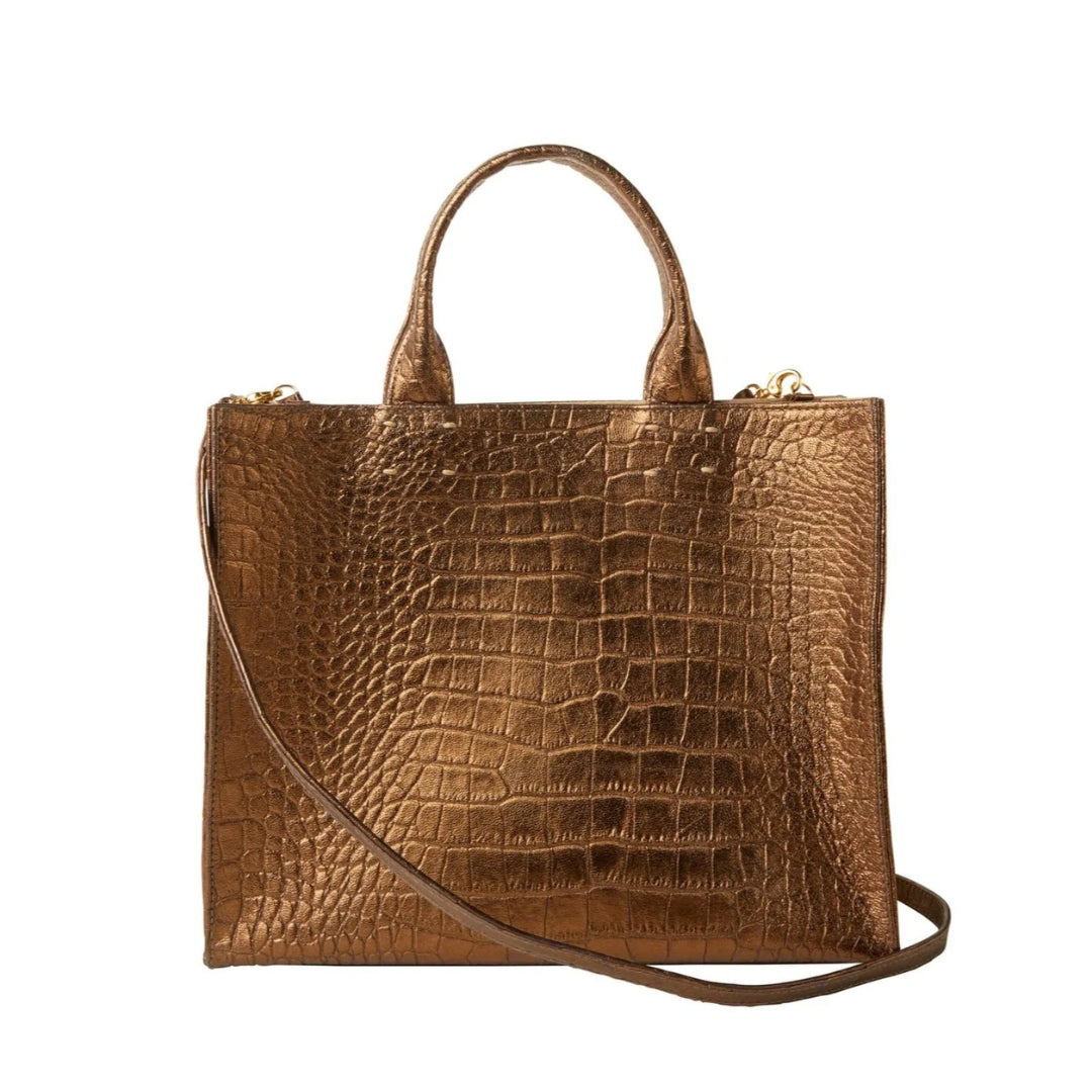 The Adele Leather Handbag Croc