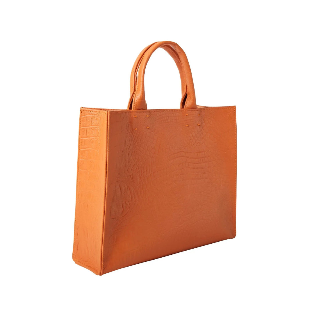 The Adele Leather Handbag Croc