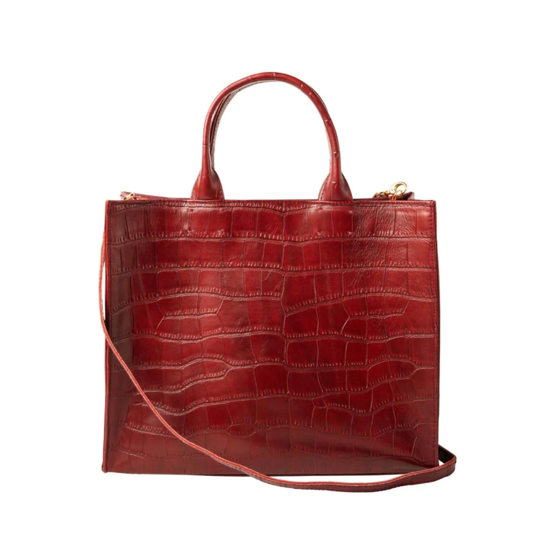 The Adele Leather Handbag Croc