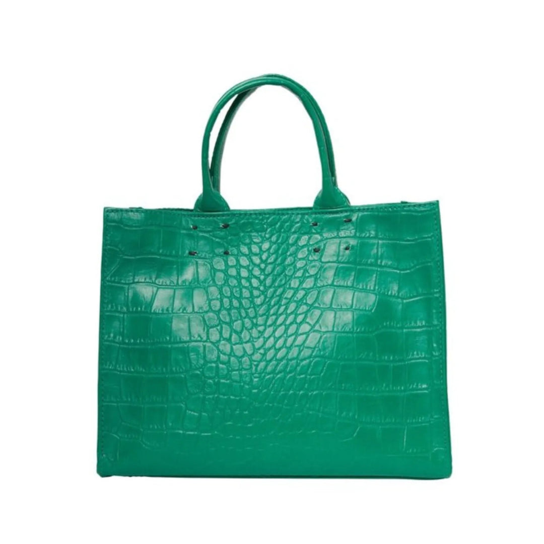 The Adele Leather Handbag Croc