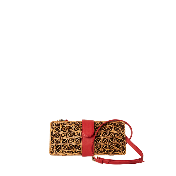 The Cameron  Rattan Woven Clutch