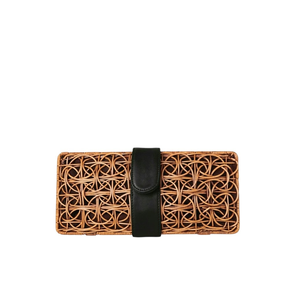 The Cameron  Rattan Woven Clutch