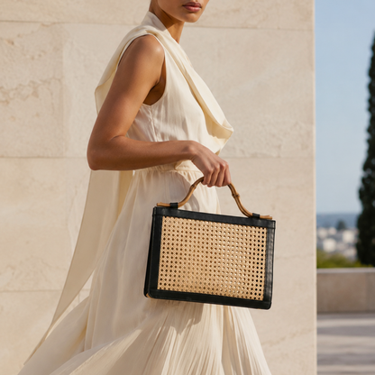 The Reece Wicker Cane Handbag