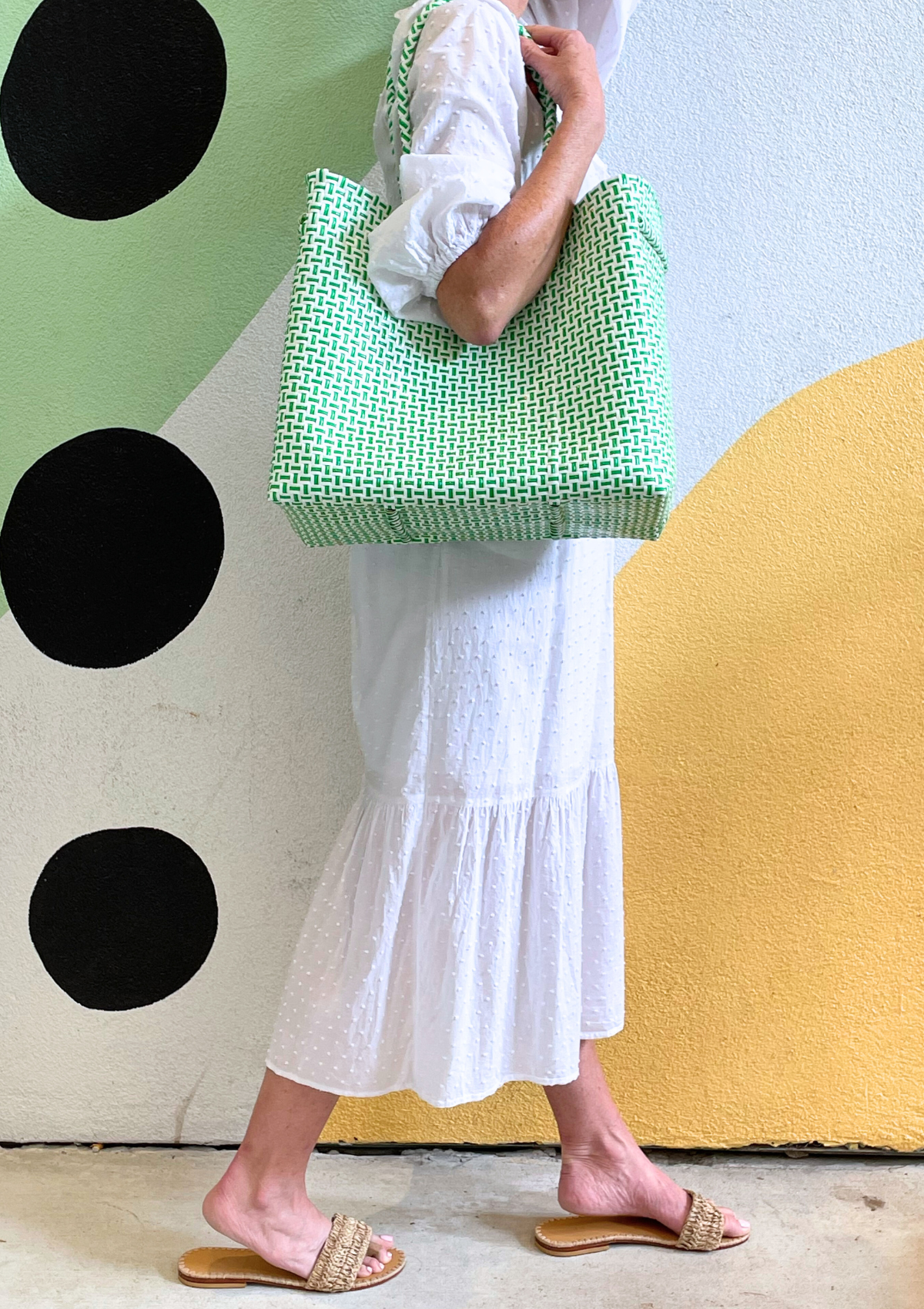 The Maxi Ella Handwoven Tote  · Recycled Plastic