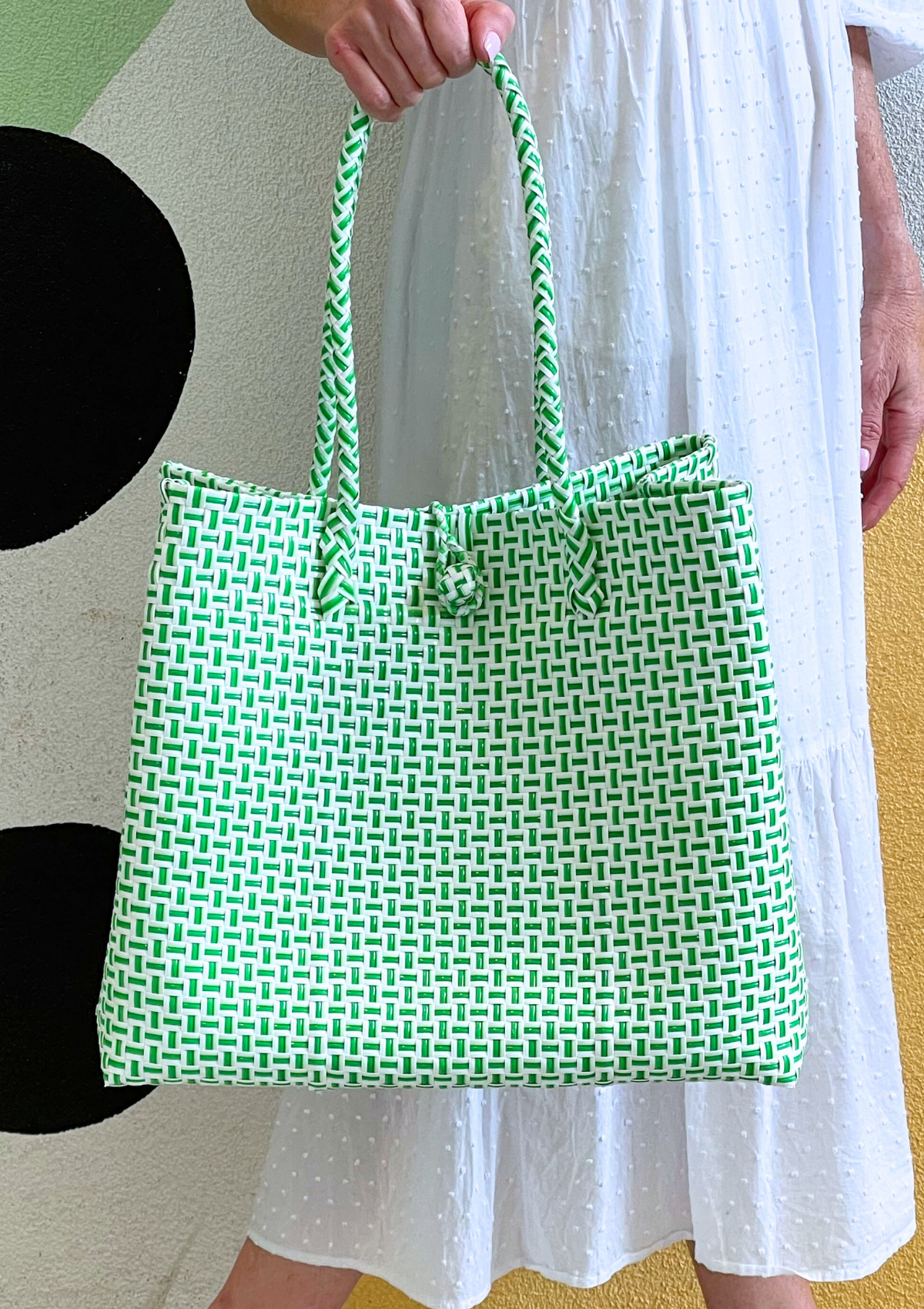 The Maxi Ella Handwoven Tote  · Recycled Plastic