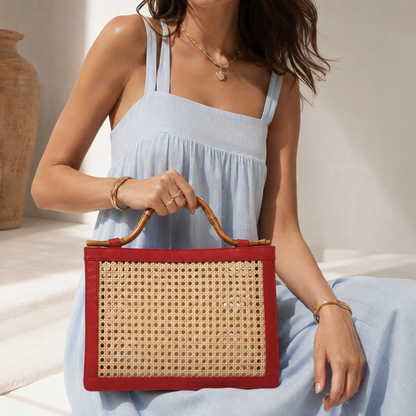 The Reece Wicker Cane Handbag