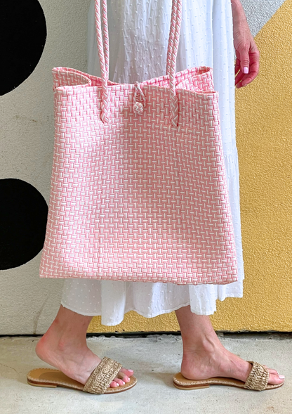 The Maxi Ella Handwoven Tote  · Recycled Plastic
