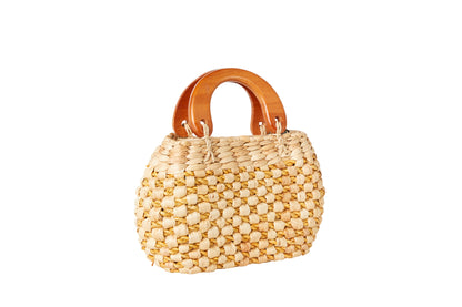 The Lucy Lemon Woven Wicker Mini Handbag