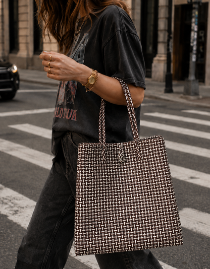 The Maxi Ella Handwoven Tote  · Recycled Plastic