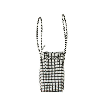 Midi Ella Handwoven Tote · Checker Recycled Plastic