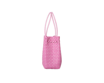 Midi Ella Handwoven Tote · Checker Recycled Plastic
