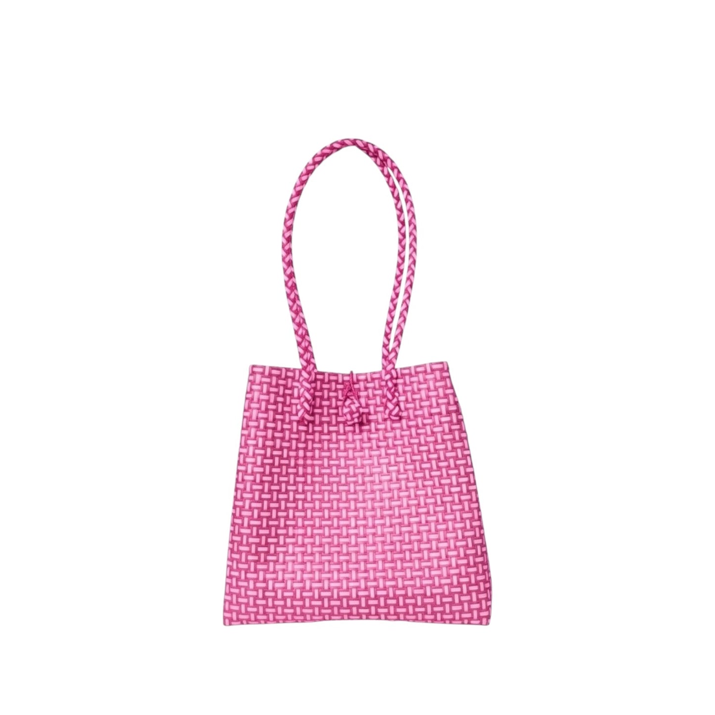 Midi Ella Handwoven Tote · Checker Recycled Plastic