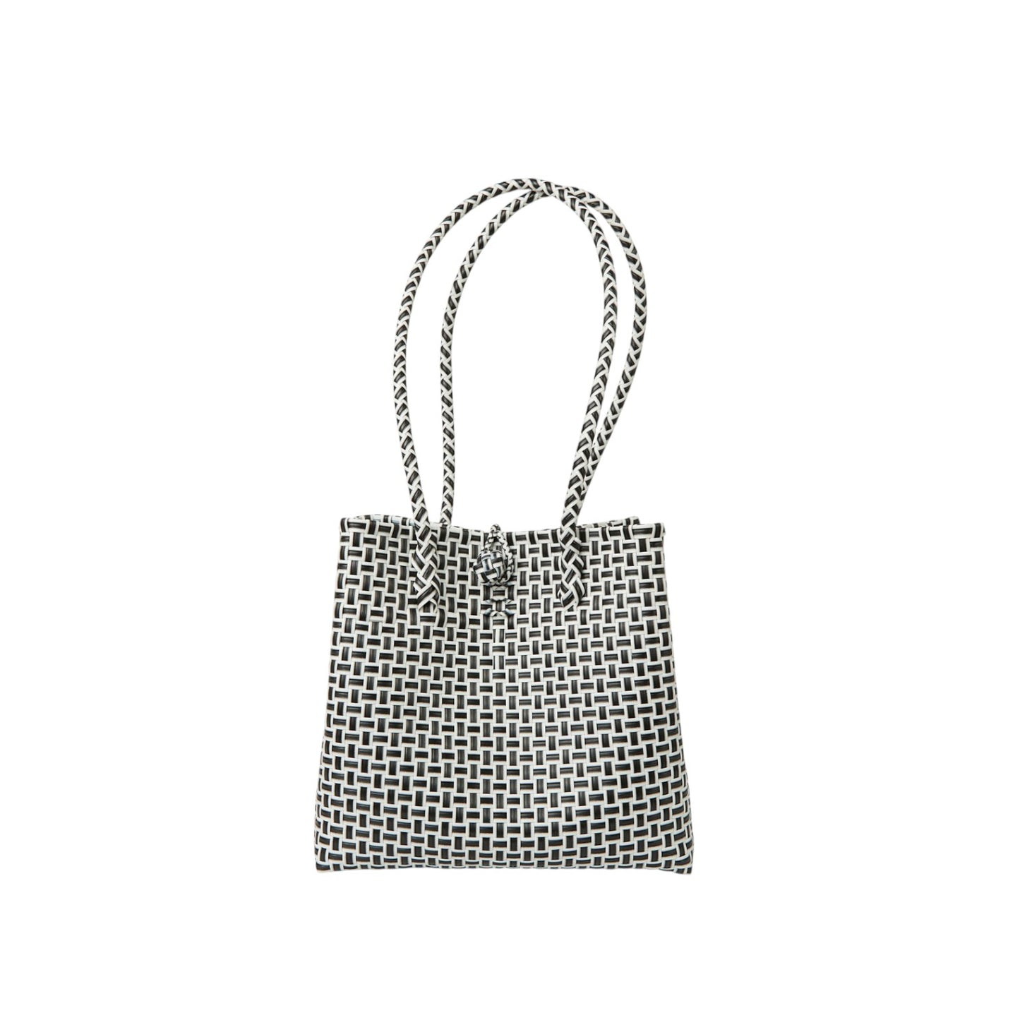 Midi Ella Handwoven Tote · Checker Recycled Plastic