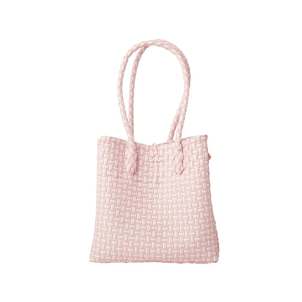 Midi Ella Handwoven Tote · Checker Recycled Plastic