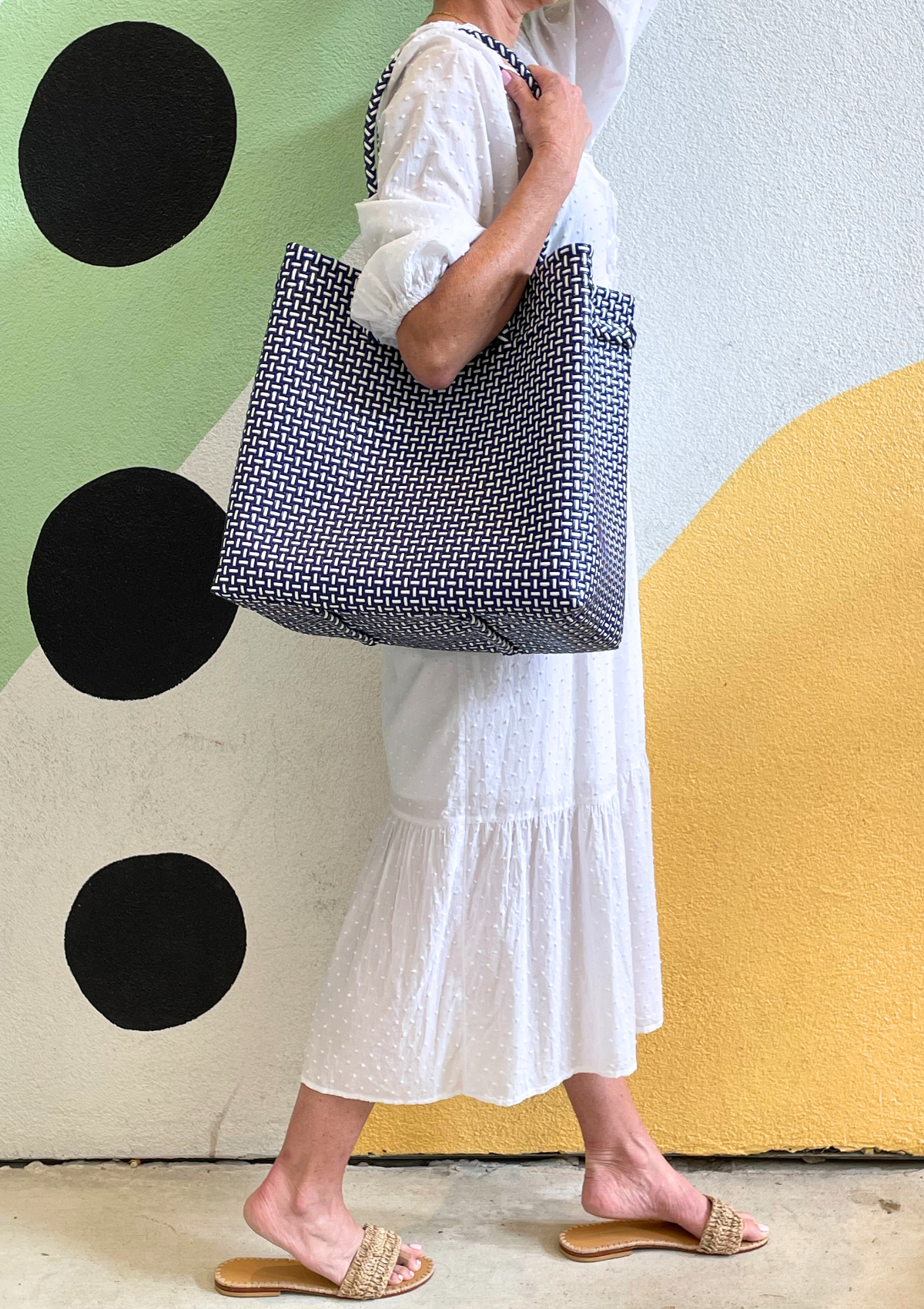 The Maxi Ella Handwoven Tote  · Recycled Plastic