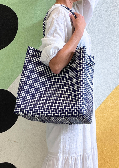 The Maxi Ella Handwoven Tote  · Recycled Plastic