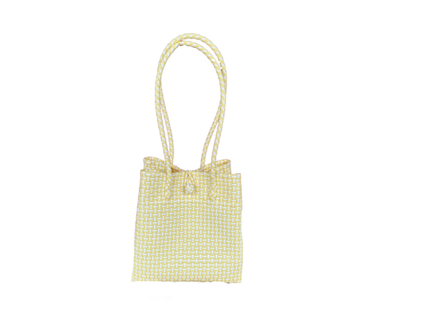 Midi Ella Handwoven Tote · Checker Recycled Plastic
