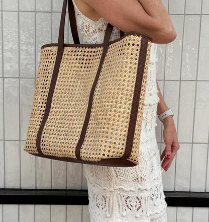 Eleanor Maxi Wicker Tote