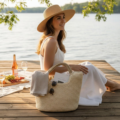 The Opal Maxi Woven Tote