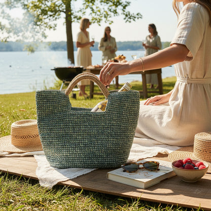 The Opal Maxi Woven Tote