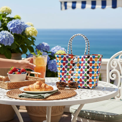 The Kensley Mini Handwoven · Floral Recycled Plastic