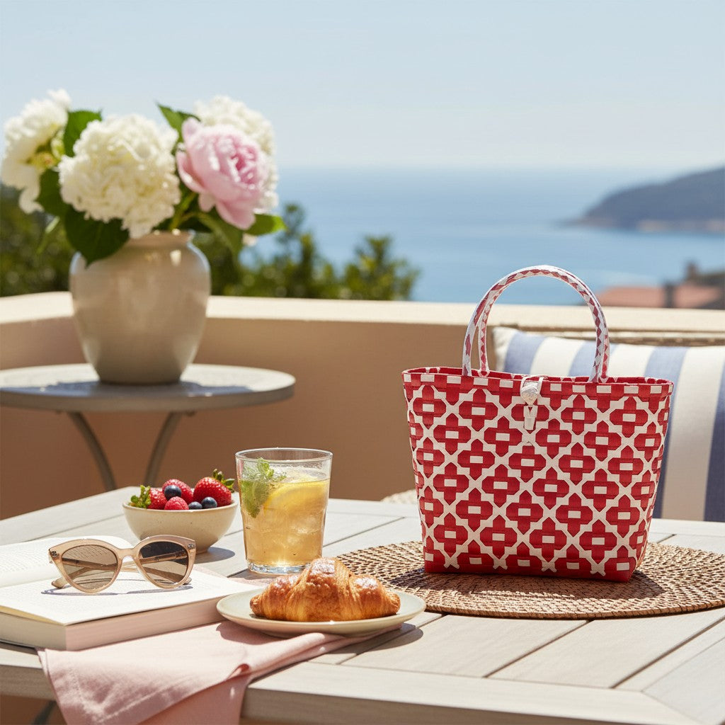 The Kensley Mini Handwoven · Floral Recycled Plastic