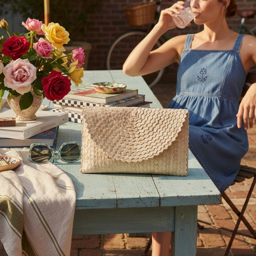 The Madison Straw Clutch