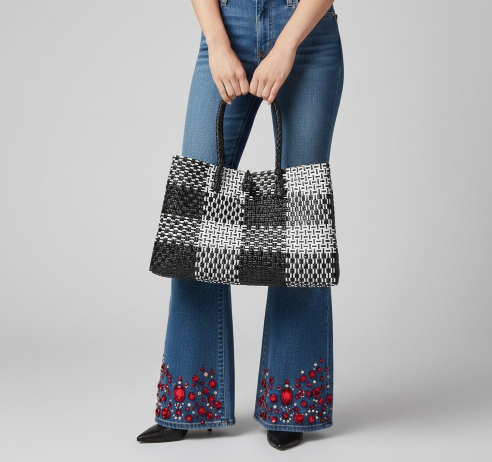The Midi Piper Handwoven Tote · Recycled Plastic