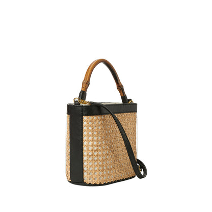 Tara Cane Wicker Bucket Bag