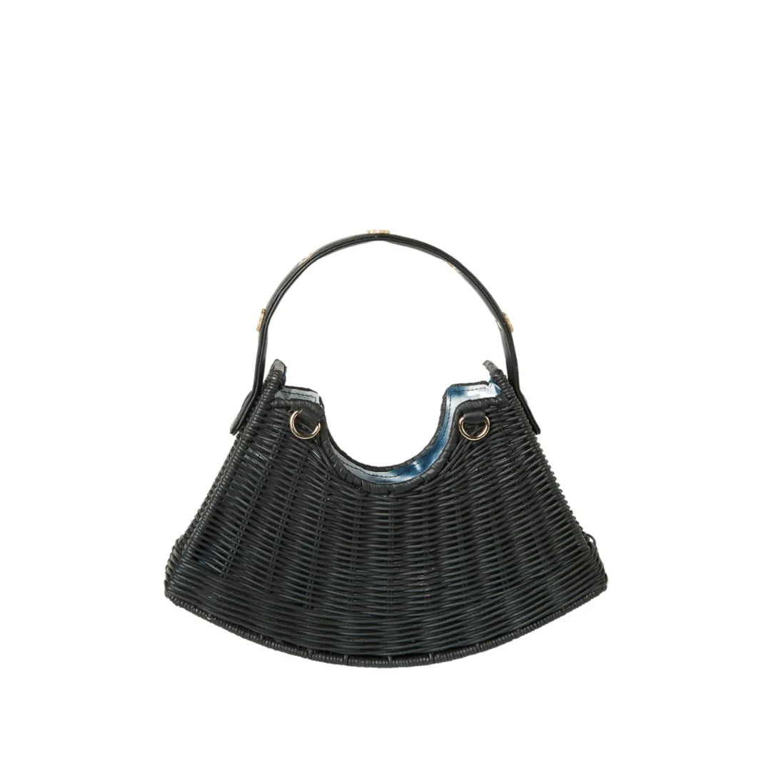 Tati Crescent Woven Handbag