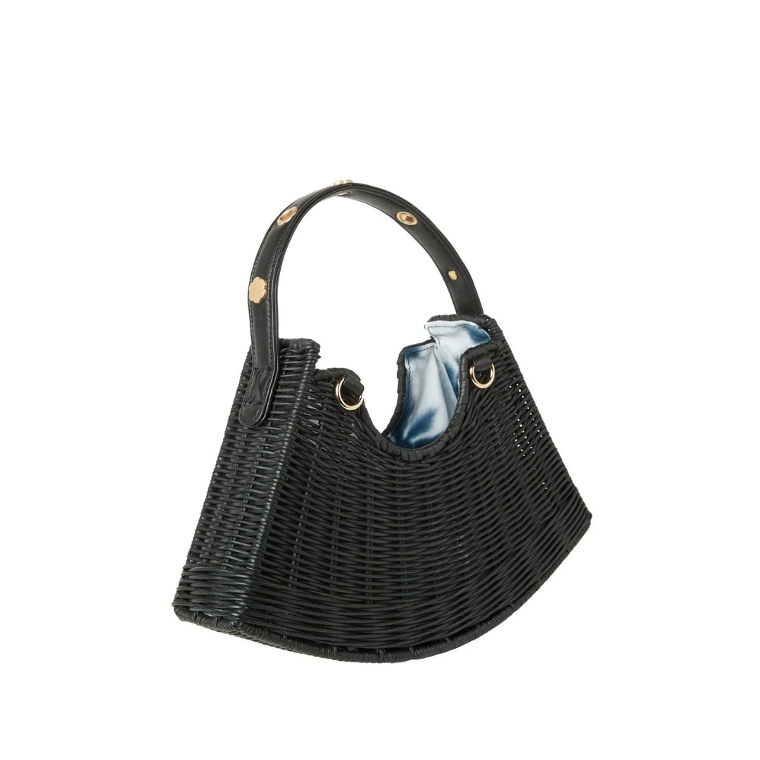 Tati Crescent Woven Handbag