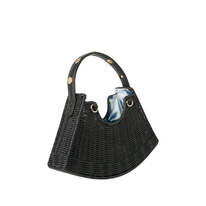 Tati Crescent Woven Handbag