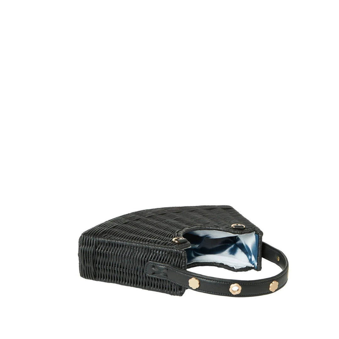 Tati Crescent Woven Handbag