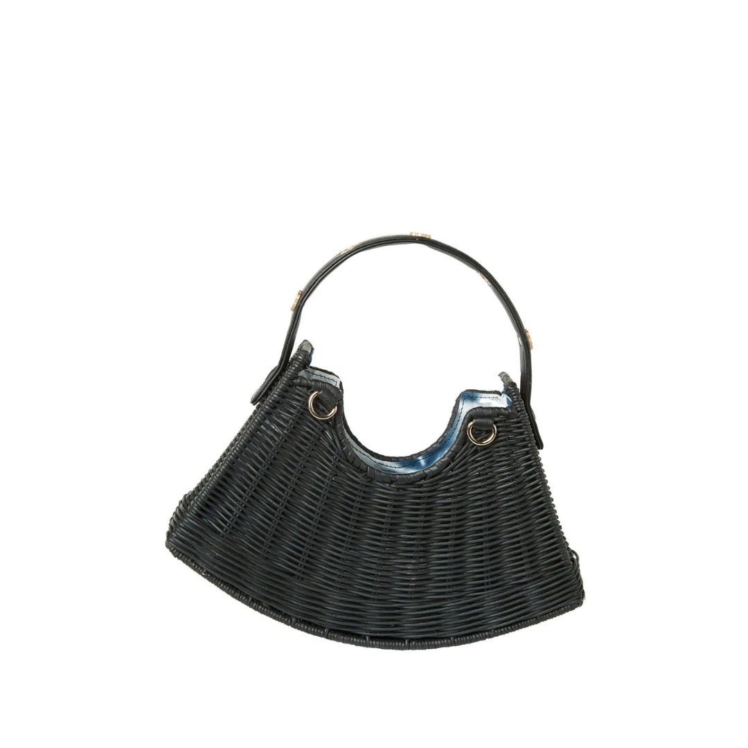 Tati Crescent Woven Handbag