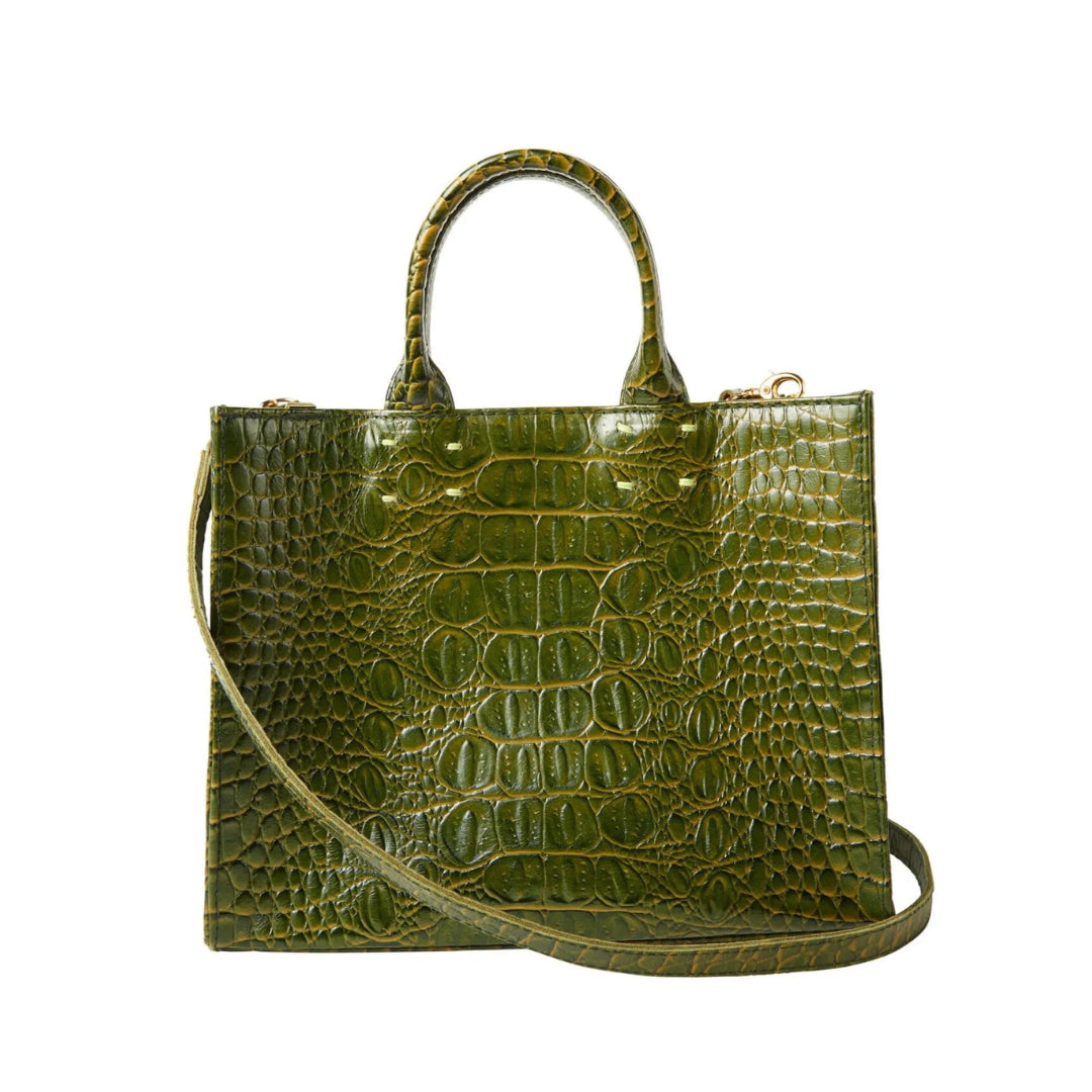 The Adelaide Leather Handbag Croc