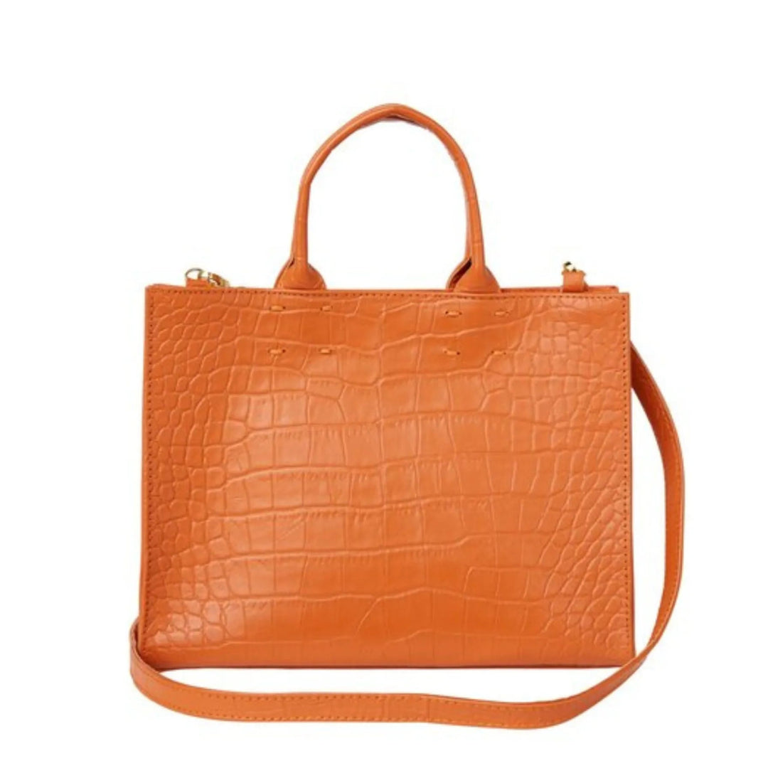 The Adele Leather Handbag Croc