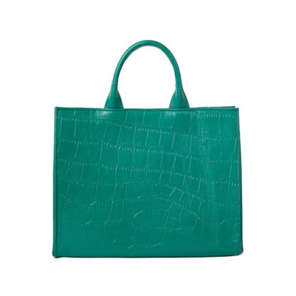 Shop Sarah Stewart Adelaide handbag in green embossed goat skin leather with a classic structured tote silhouette.