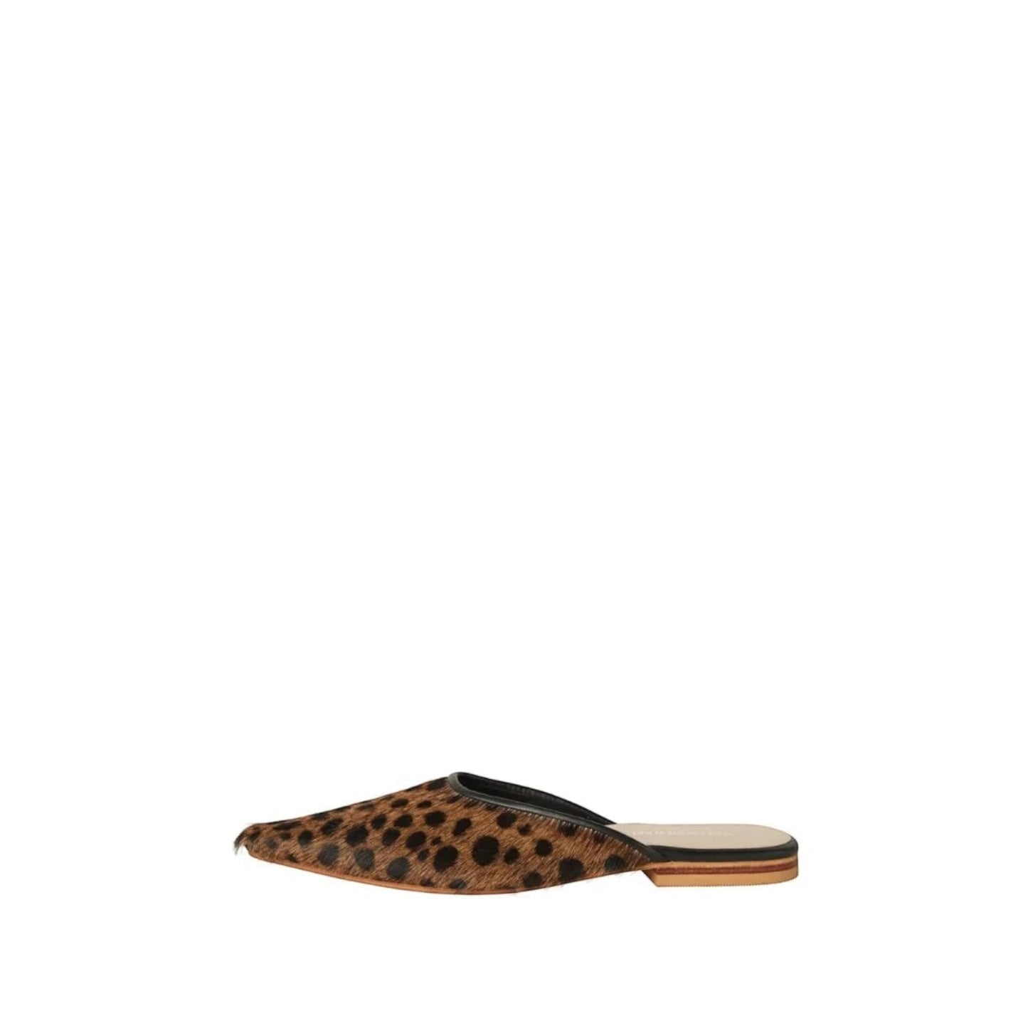 Shop Sarah Stewart Mabrey pointed-toe mule in brown and black leopard print calf hair leather