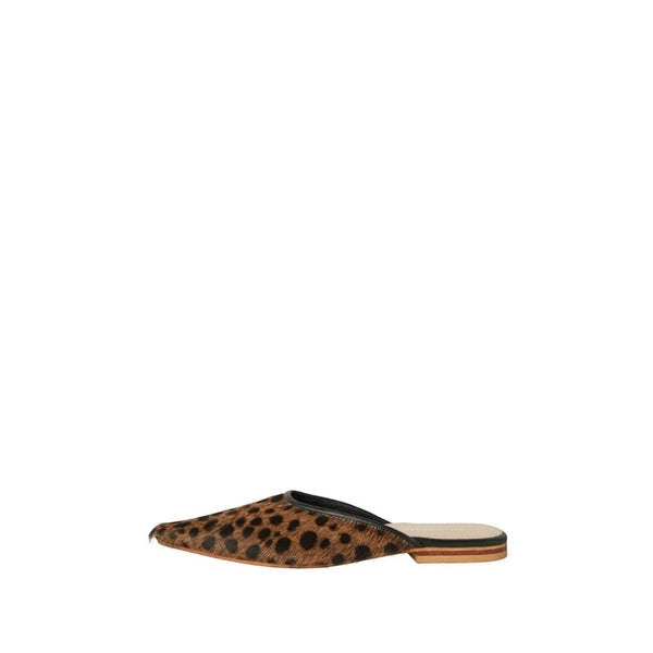 Shop Sarah Stewart Mabrey pointed-toe mule in brown and black leopard print calf hair leather