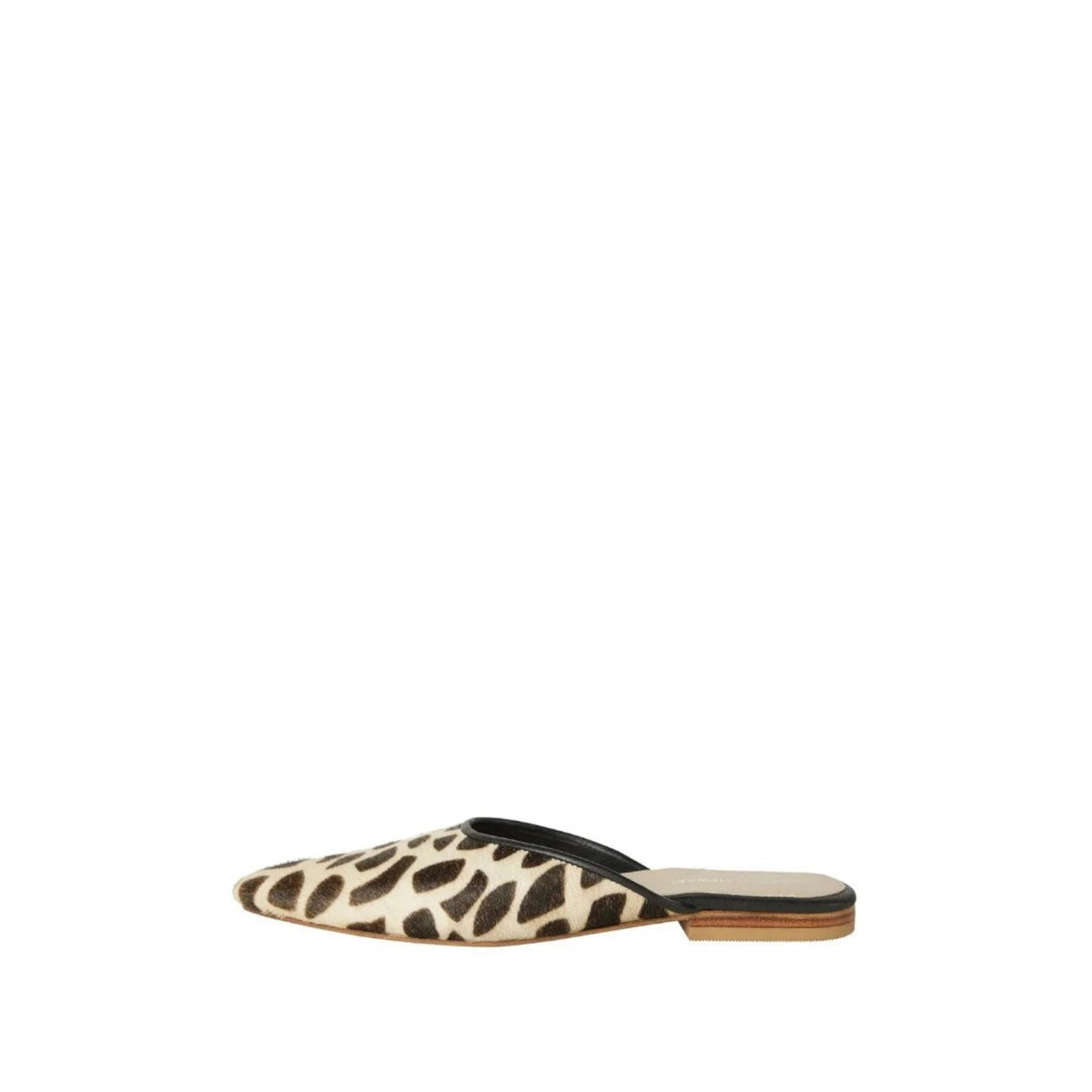 Shop Sarah Stewart Mabrey pointed-toe mule in animal print calf hair leather with black trim