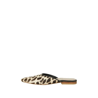 Shop Sarah Stewart Mabrey pointed-toe mule in animal print calf hair leather with black trim