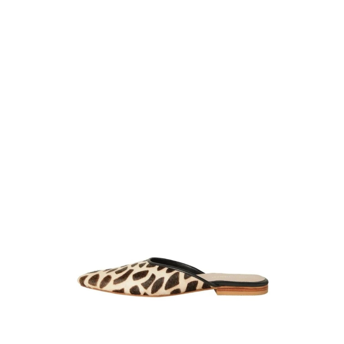 Shop Sarah Stewart Mabrey pointed-toe mule in animal print calf hair leather with black trim