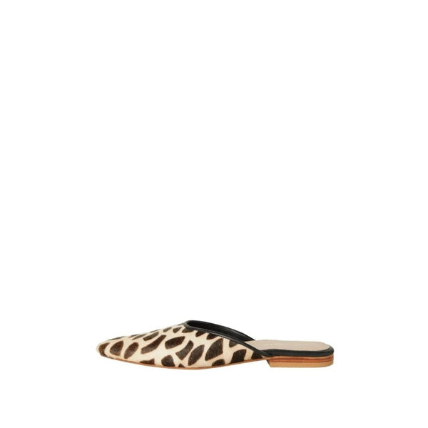 Shop Sarah Stewart Mabrey pointed-toe mule in animal print calf hair leather with black trim