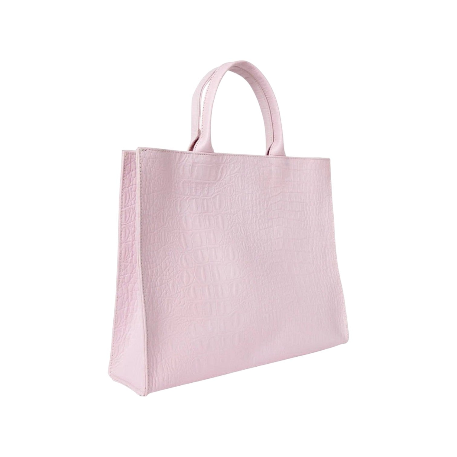 Shop Sarah Stewart Adele handbag in light pink embossed croc lambskin leather with a structured tote silhouette.