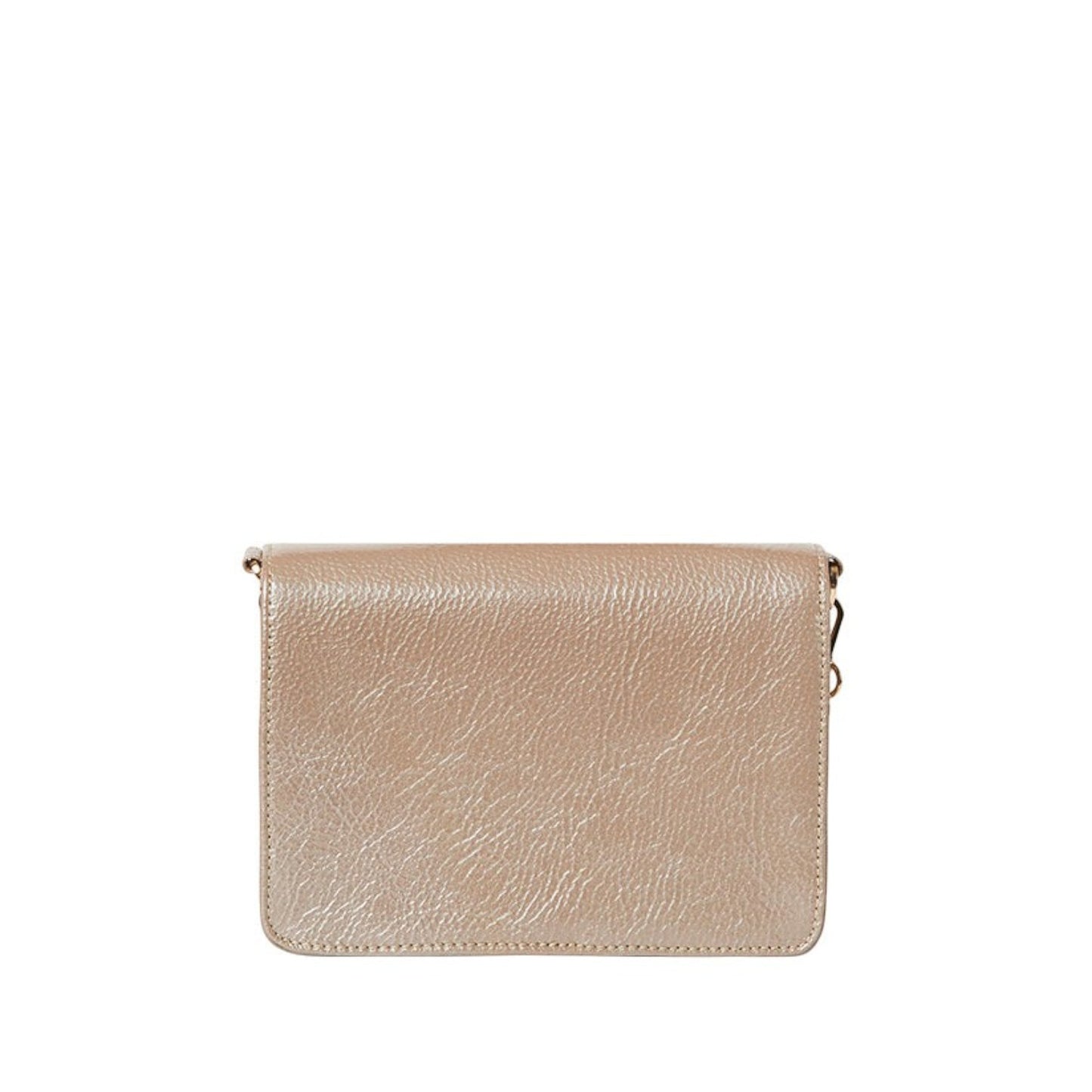 Shop Sarah Stewart The Stacey Patent shoulder bag in metallic crinkled lambskin leather with a compact silhouette.